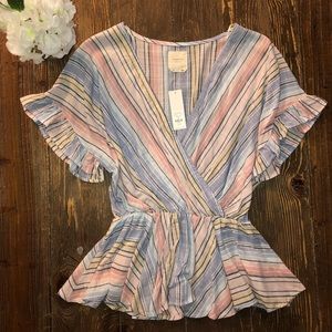 Francesca’s peplum linen top